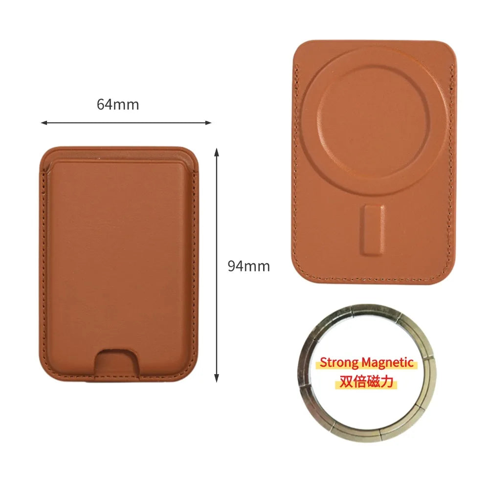 Leather wallet magnetic card holder case - product image