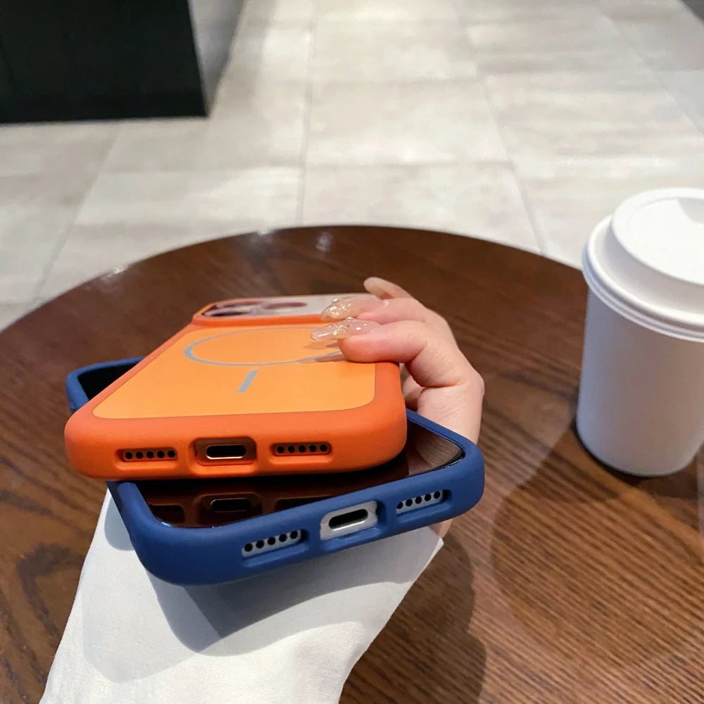 Liquid silicone magnetic wireless charging shockproof case iphone - product image