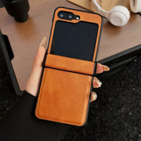 Luxury Leather Hinge Folding Shockproof Protective Hard Case Samsung Z Flip