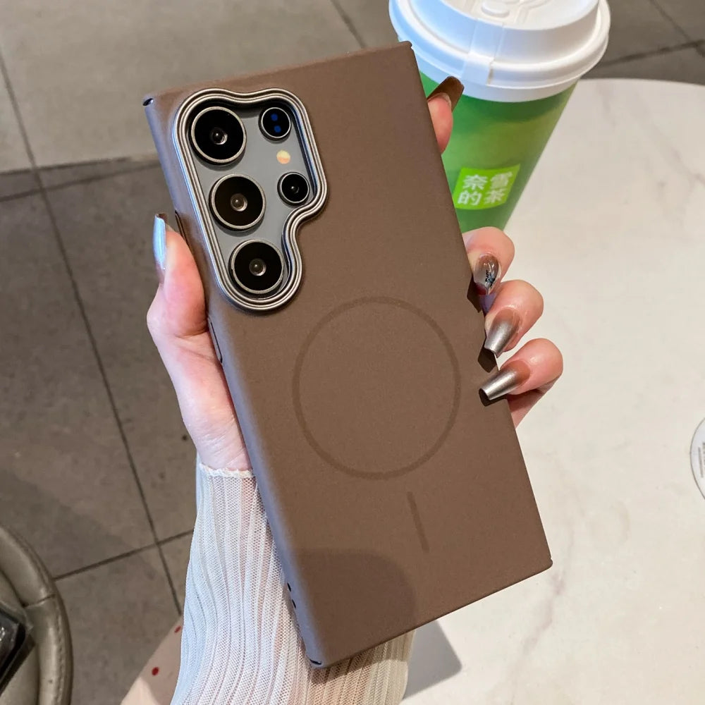 Luxury matte magnetic wireless charging pc shockproof case - product image