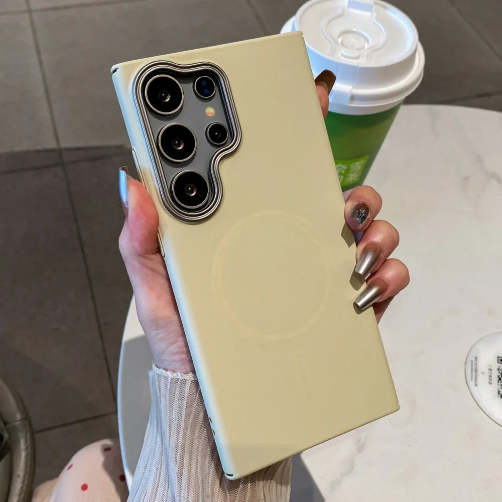 Luxury matte magnetic wireless charging pc shockproof case - product image