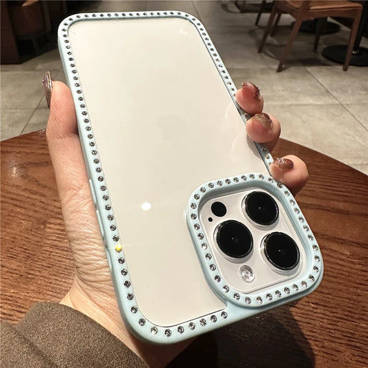 Luxury rhinestone clear hybrid shockproof case - product image
