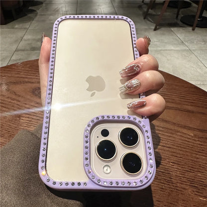 Luxury rhinestone clear hybrid shockproof case - product image