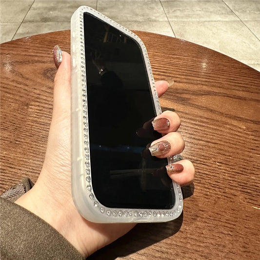 Luxury rhinestone clear hybrid shockproof case - product image
