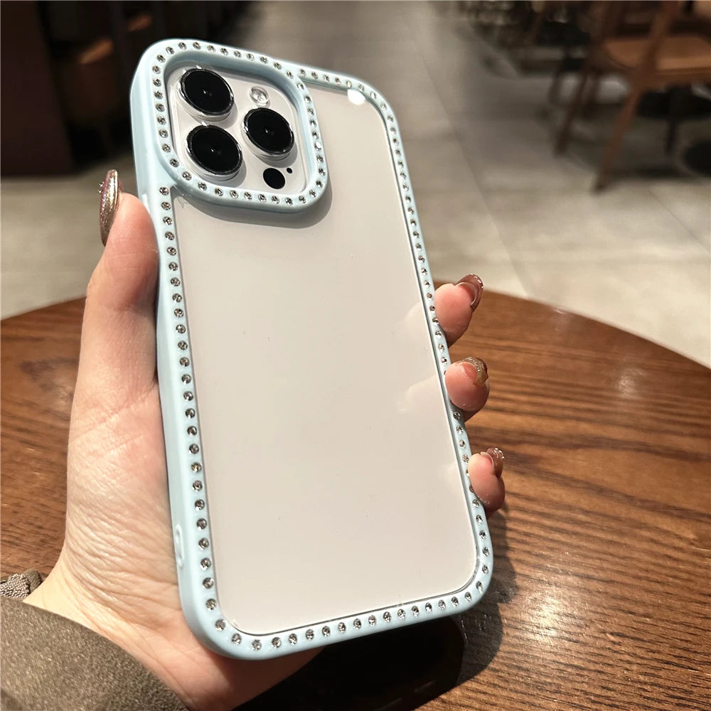 Luxury rhinestone clear hybrid shockproof case - product image