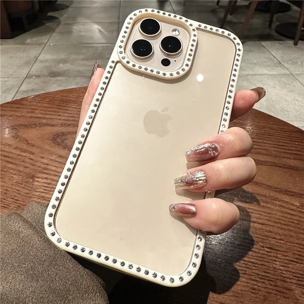 Luxury rhinestone clear hybrid shockproof case - product image