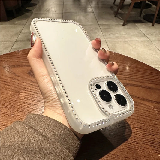 Luxury rhinestone clear hybrid shockproof case - product image