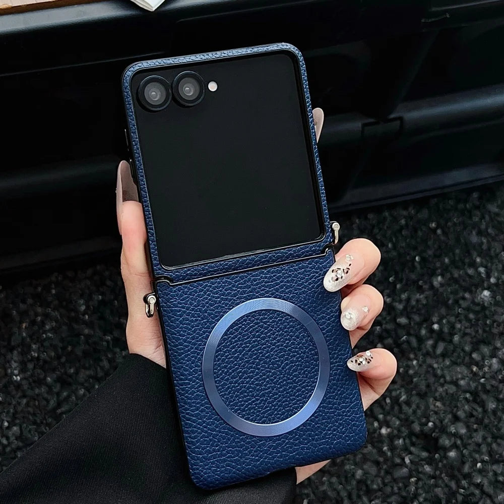Lychee pattern leather magnetic wireless case z flip - product image