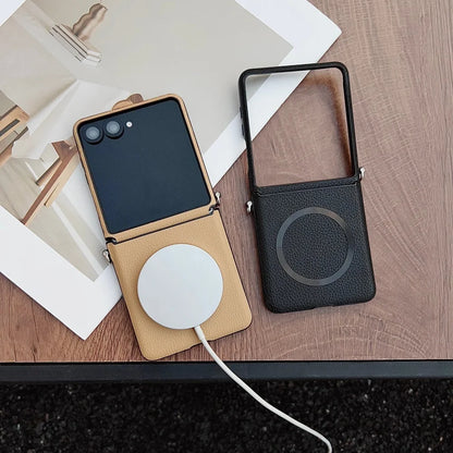Lychee pattern leather magnetic wireless case z flip - product image