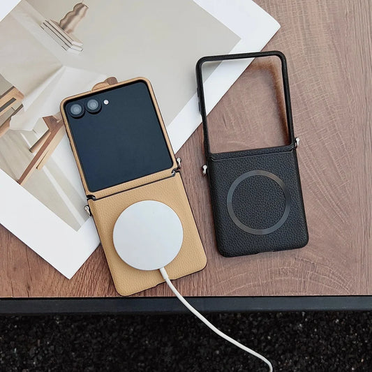 Lychee pattern leather magnetic wireless case z flip - product image