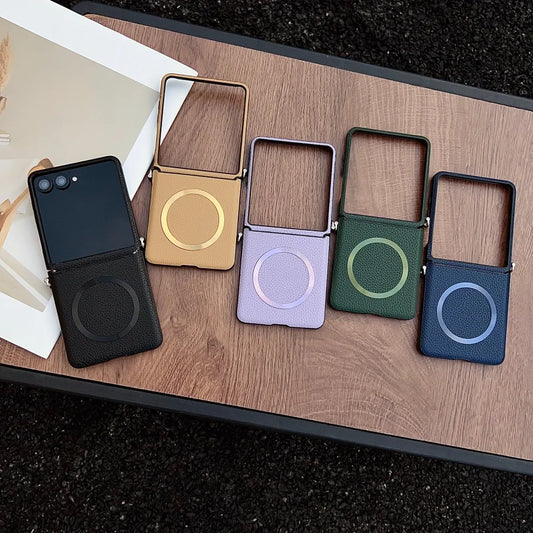 Lychee pattern leather magnetic wireless case z flip - product image