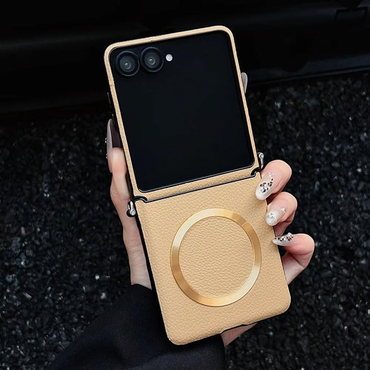 Lychee pattern leather magnetic wireless case z flip - product image