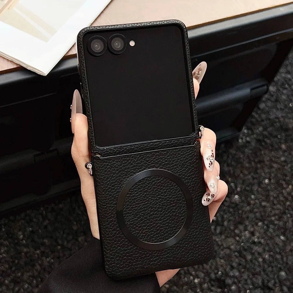 Lychee pattern leather magnetic wireless case z flip - product image