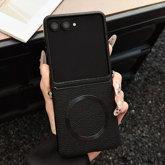 Lychee pattern leather magnetic wireless case z flip - product image