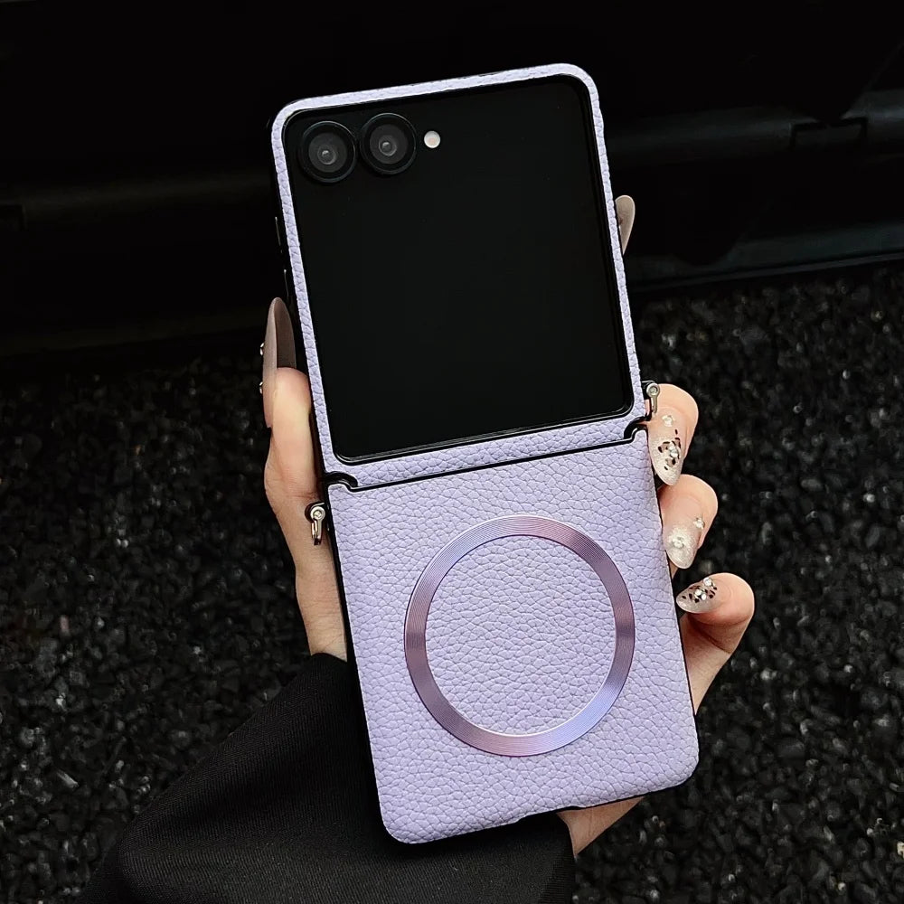 Lychee pattern leather magnetic wireless case z flip - product image