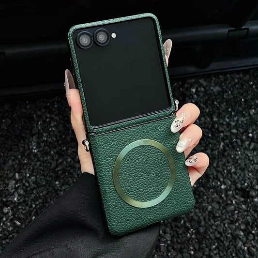 Lychee pattern leather magnetic wireless case z flip - product image