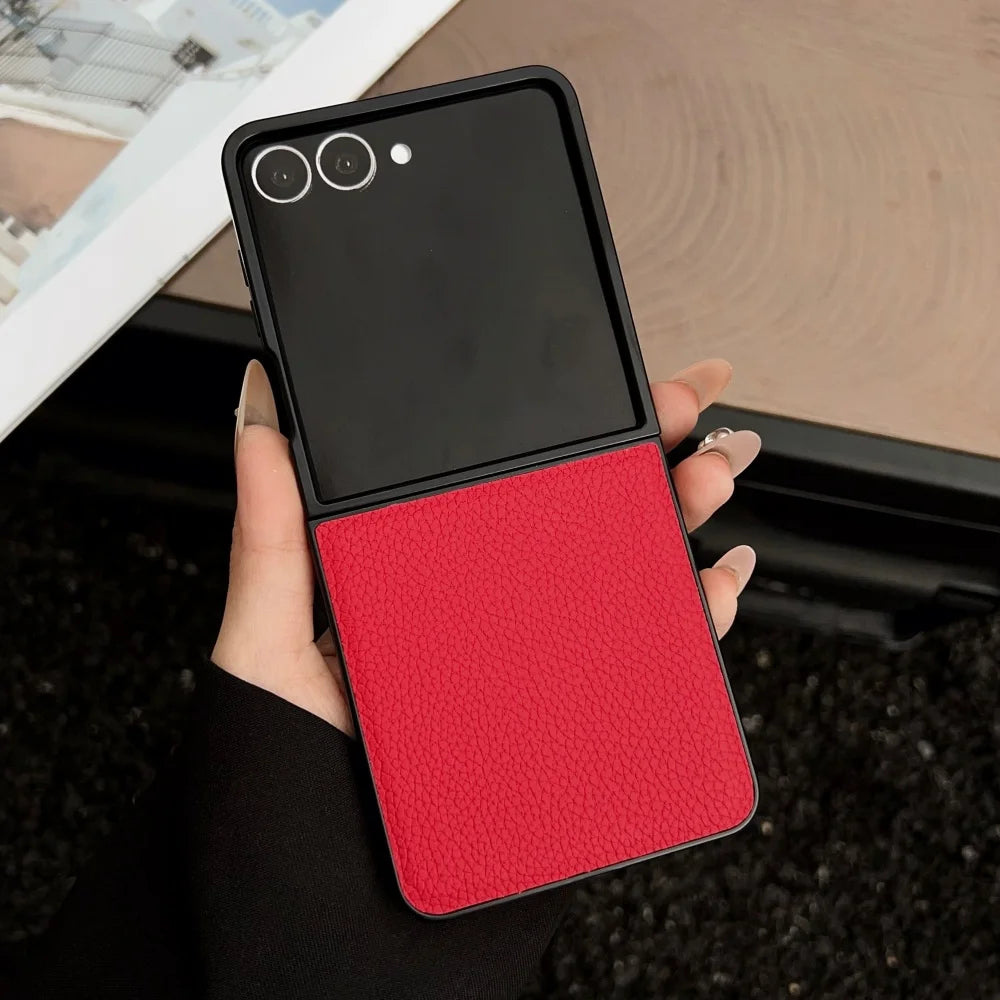 Lychee pattern leather shockproof case samsung flip - product image