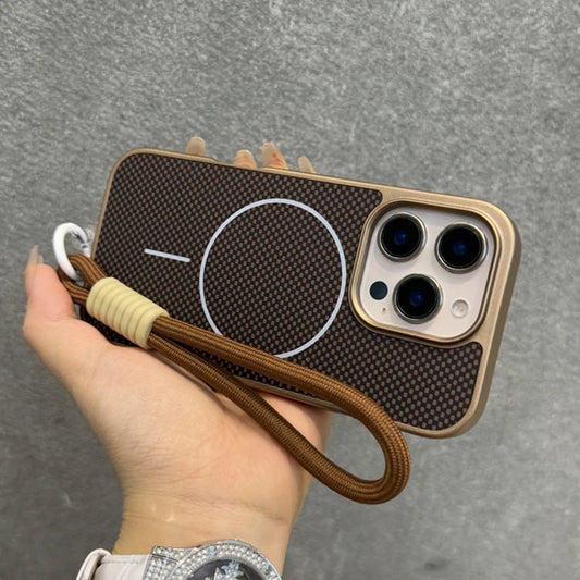 Magnetic carbon fiber textured wrist strap shockproof case - product image