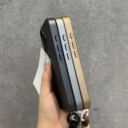 Magnetic carbon fiber textured wrist strap shockproof case - product image