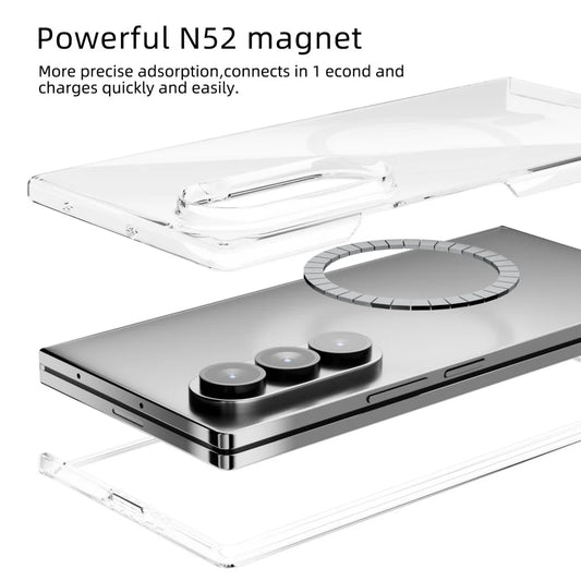 Magnetic clear shockproof wireless charge case fold - product image