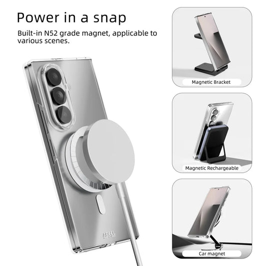 Magnetic clear shockproof wireless charge case fold - product image