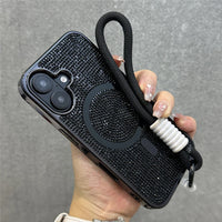 Magnetic Diamond Rhinestone Wrist Strap Shockproof Case