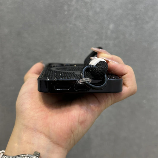 Magnetic diamond rhinestone wrist strap shockproof case - product image