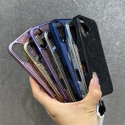 Magnetic diamond rhinestone wrist strap shockproof case - product image