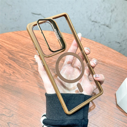 Magnetic fold lens holder transparent wireless charging case samsung - product image