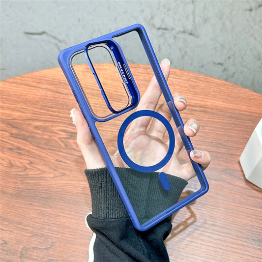 Magnetic fold lens holder transparent wireless charging case samsung - product image