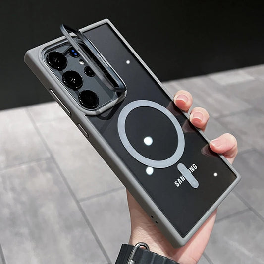 Magnetic fold lens holder transparent wireless charging case samsung - product image