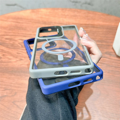 Magnetic fold lens holder transparent wireless charging case samsung - product image