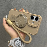 Magnetic Fold Stand Wrist Strap Matte Case