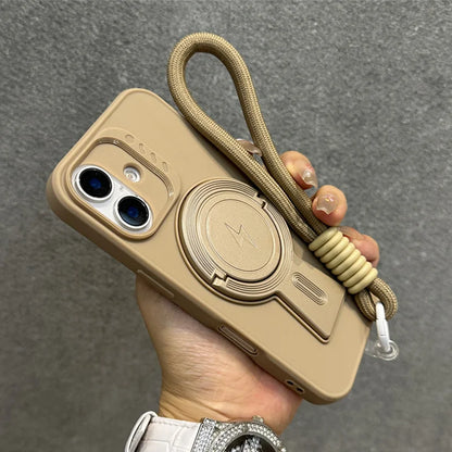 Magnetic fold stand wrist strap matte case - product image