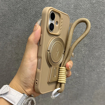 Magnetic fold stand wrist strap matte case - product image