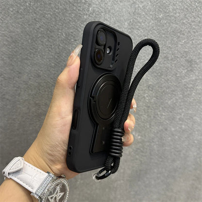 Magnetic fold stand wrist strap matte case - product image