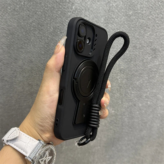 Magnetic fold stand wrist strap matte case - product image