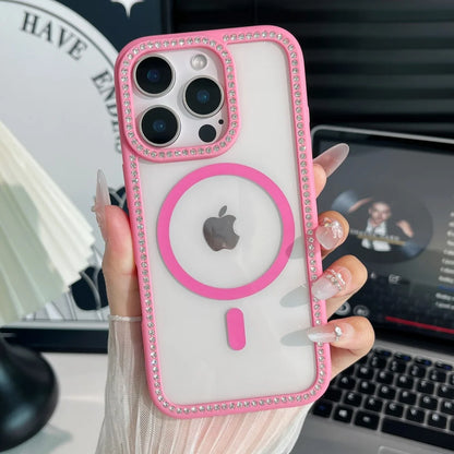 Magnetic glitter diamond clear rhinestone case - product image