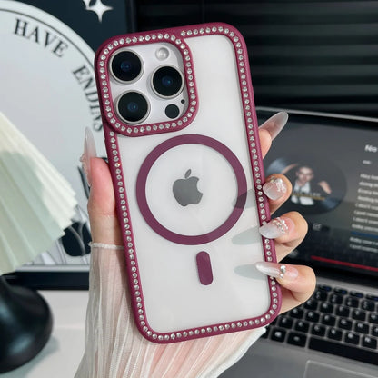 Magnetic glitter diamond clear rhinestone case - product image