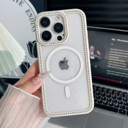 Magnetic glitter diamond clear rhinestone case - product image