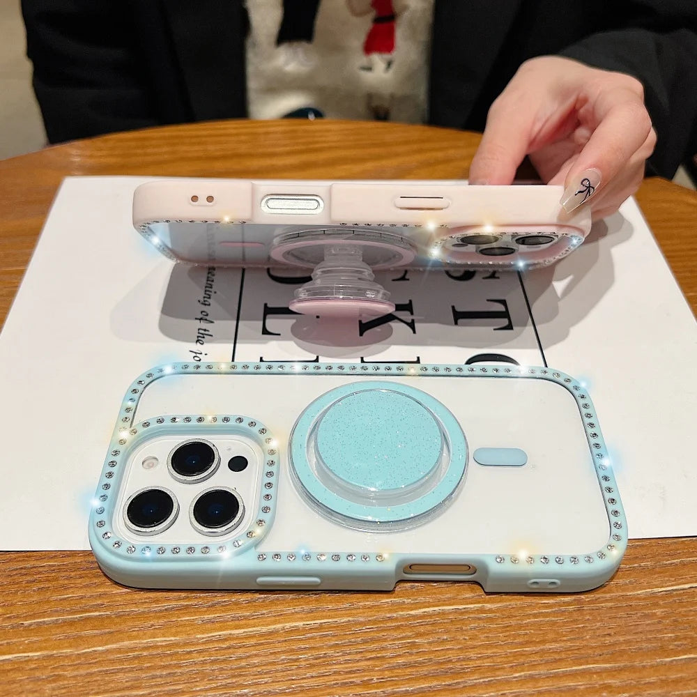 Magnetic glitter rhinestone hard cover - product image