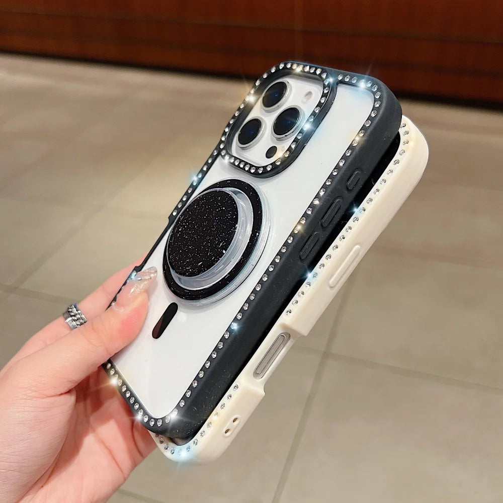 Magnetic glitter rhinestone hard cover - product image