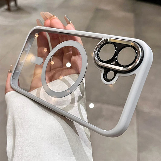 Magnetic metal lens protection phone case - product image