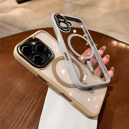 Magnetic metal lens protection phone case - product image