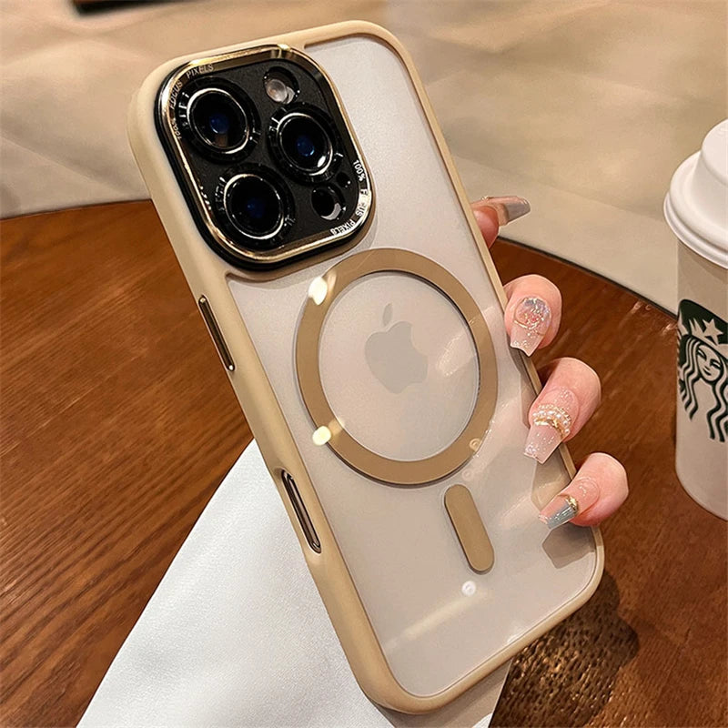 Magnetic metal lens protection phone case - product image