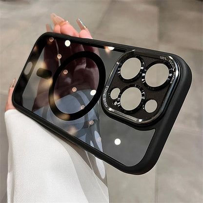 Magnetic metal lens protection phone case - product image