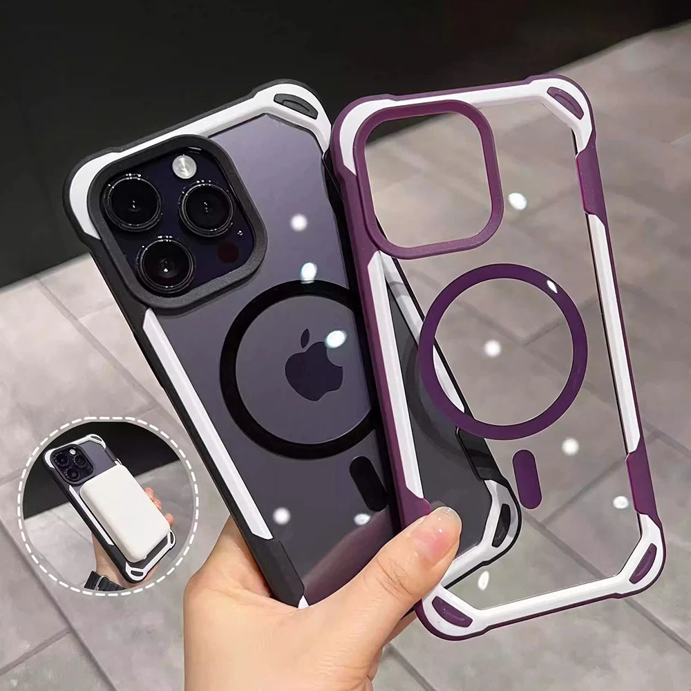 Magnetic shockproof transparent acrylic armor case - product image
