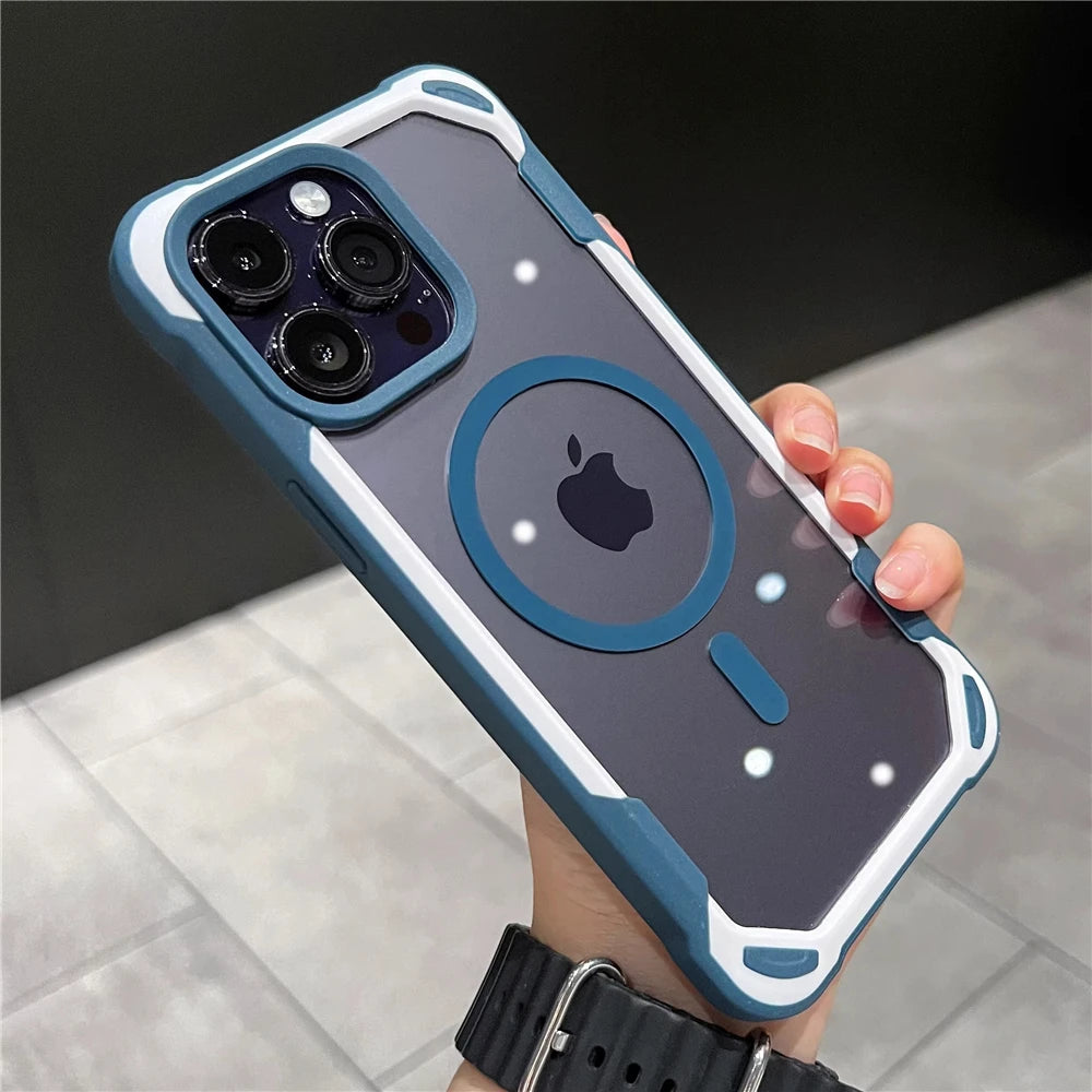 Magnetic shockproof transparent acrylic armor case - product image