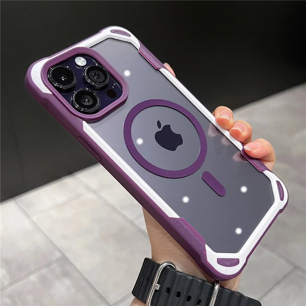 Magnetic shockproof transparent acrylic armor case - product image
