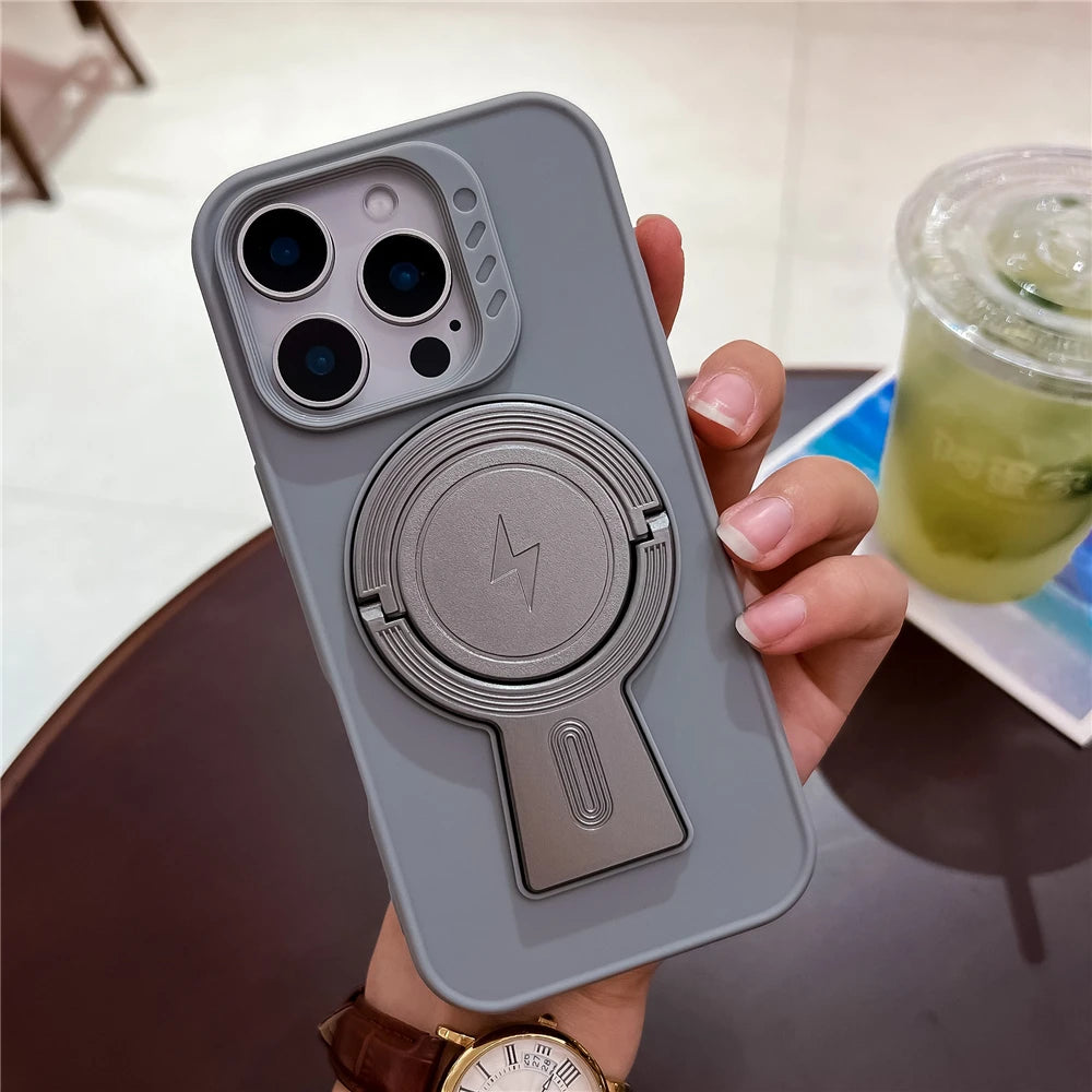 Magnetic stand holder matte silicone case - product image